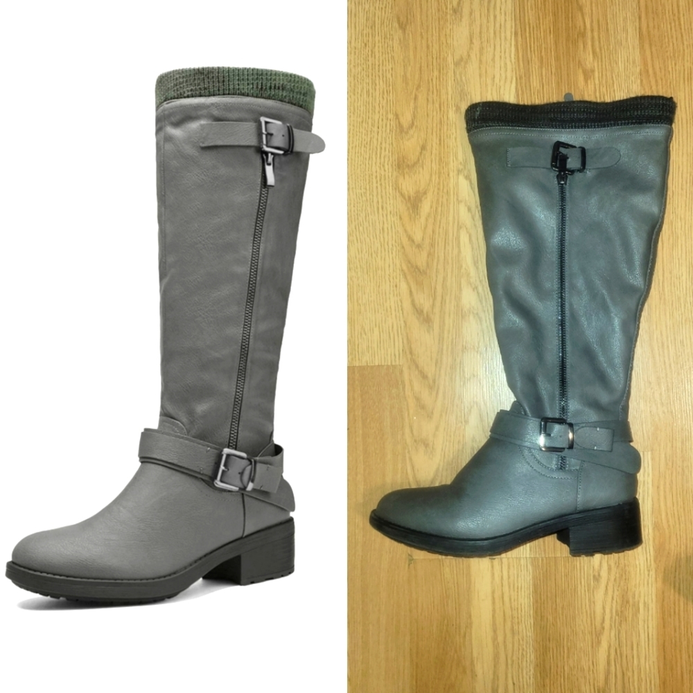 DREAM PAIRS Women's Knee High Riding Boots (Wide-Calf) 7.5